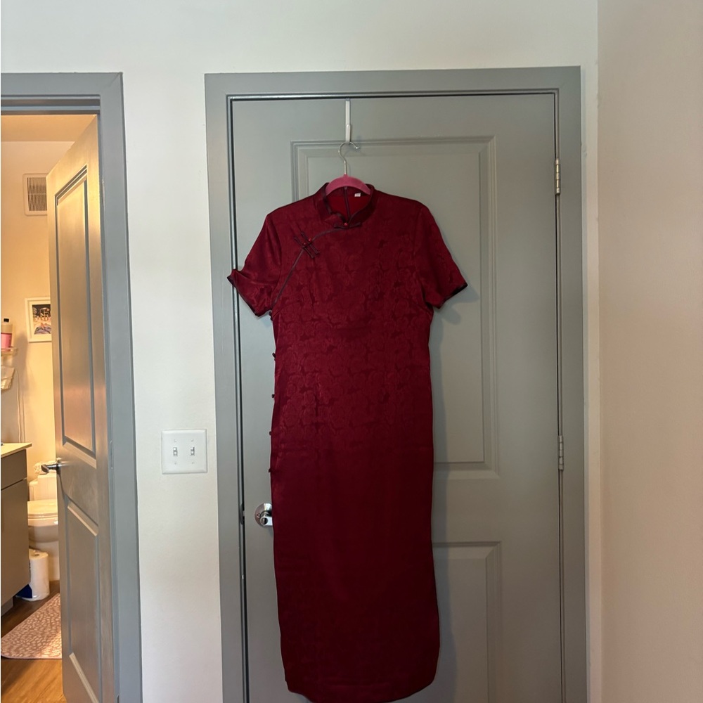 Chinese Qi Pao Cheong Sam Red Dress